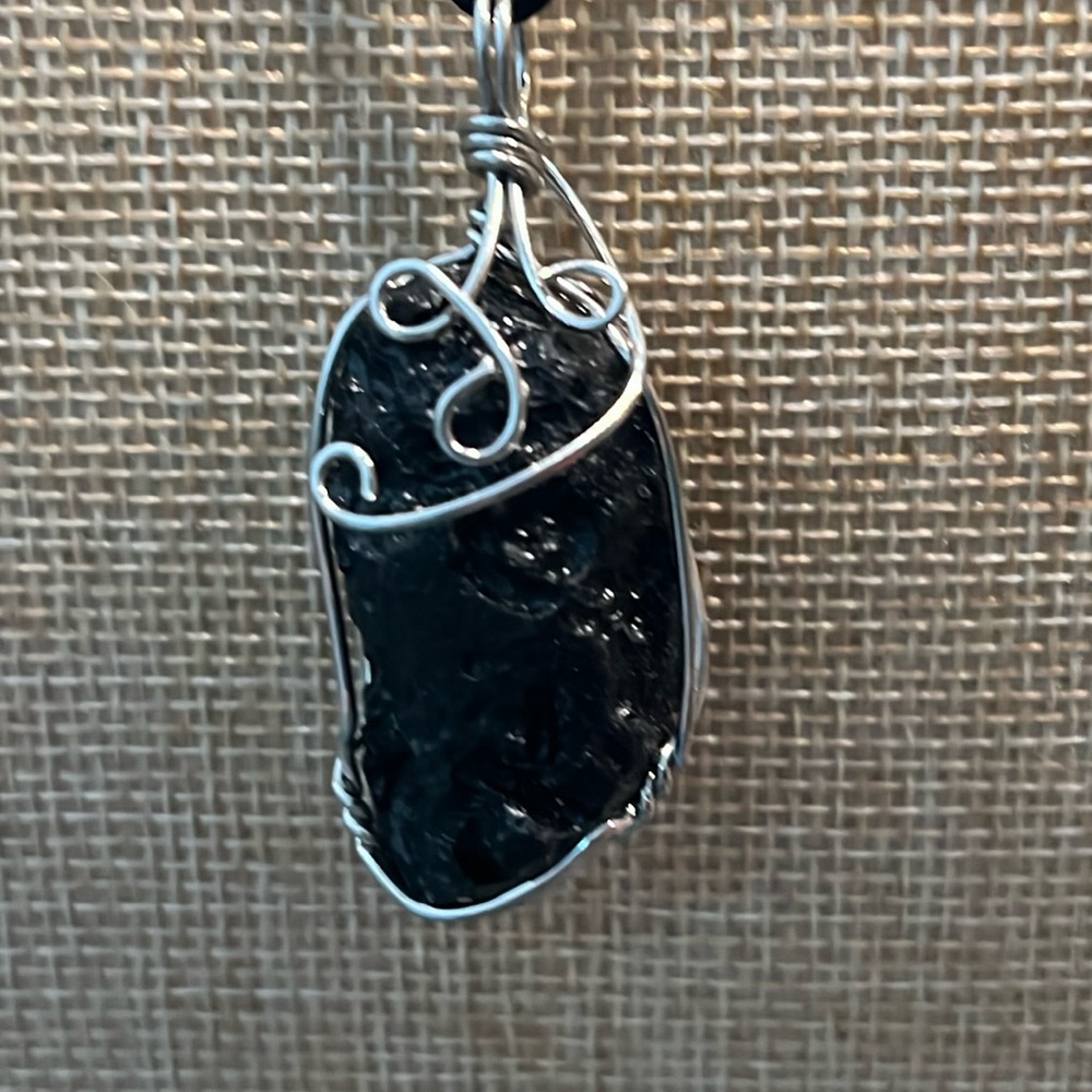 Rare Tektite wire wrapped pendant